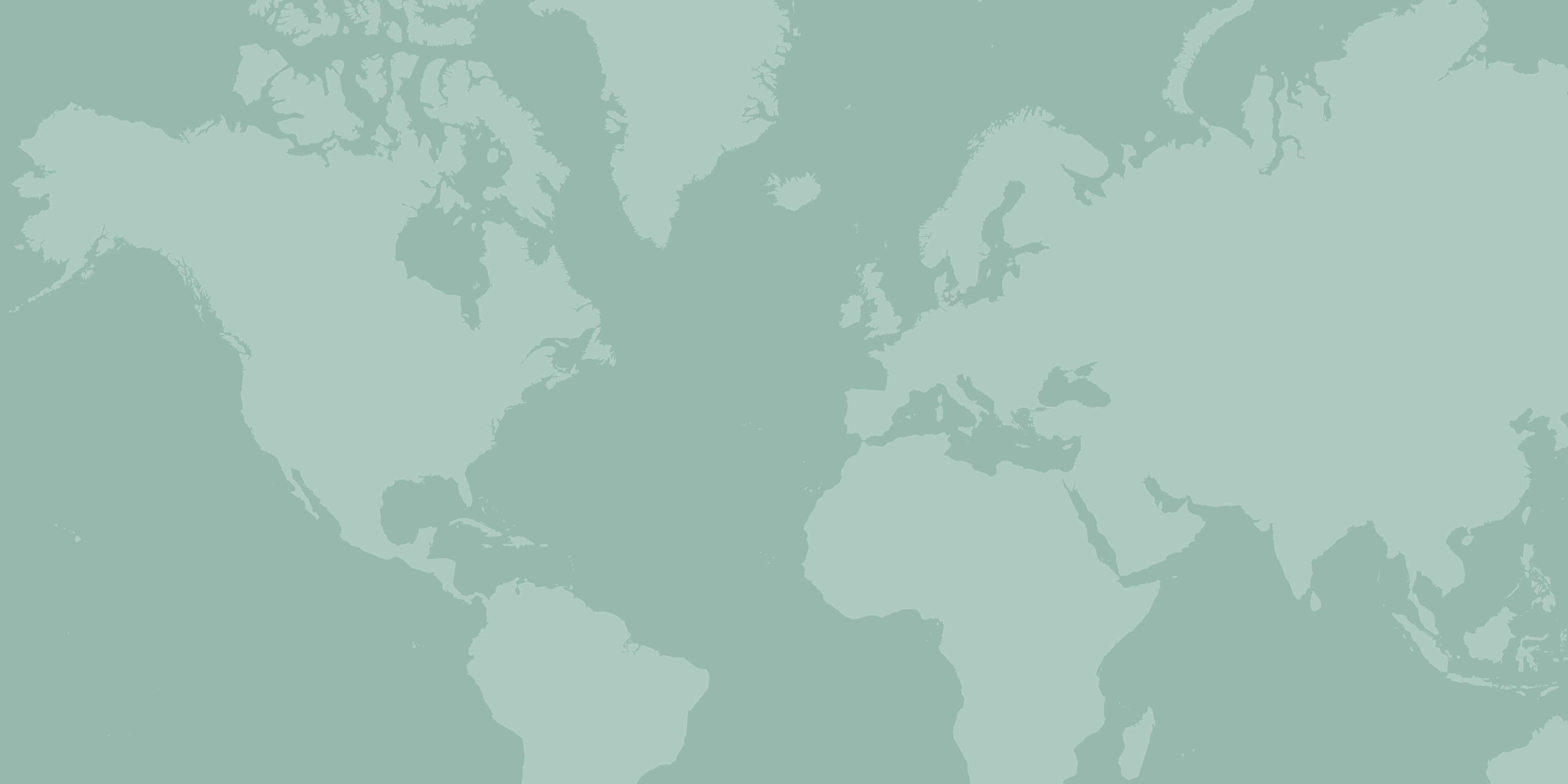 Stilisierte Weltkarte in sanften Farben. Zeigt Nordamerika, Europa, Afrika und Asien. Ohne Text oder Details – schlicht und übersichtlich.