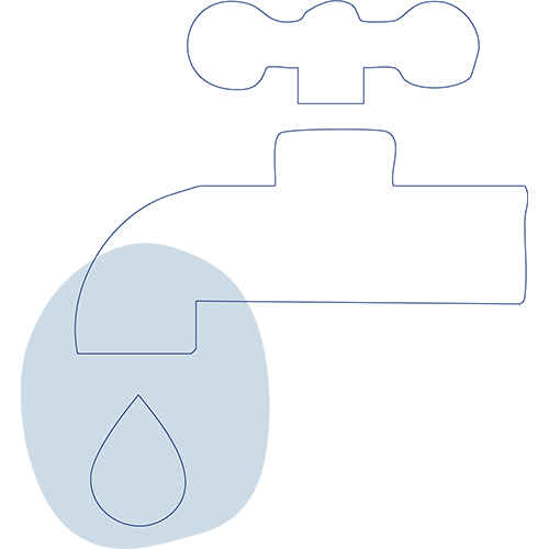 Icon eines tropfenden Wasserhahns