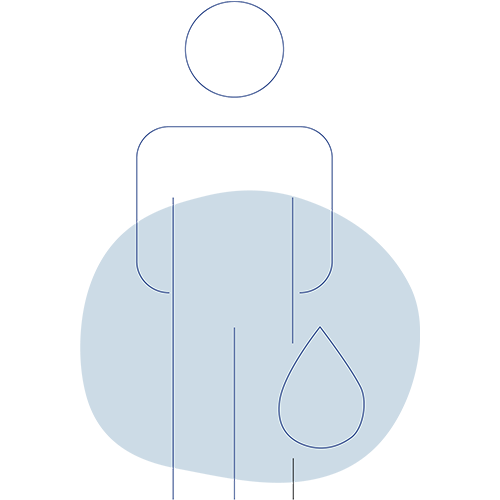 Icon einer Person mit Wassertropfen-Symbol